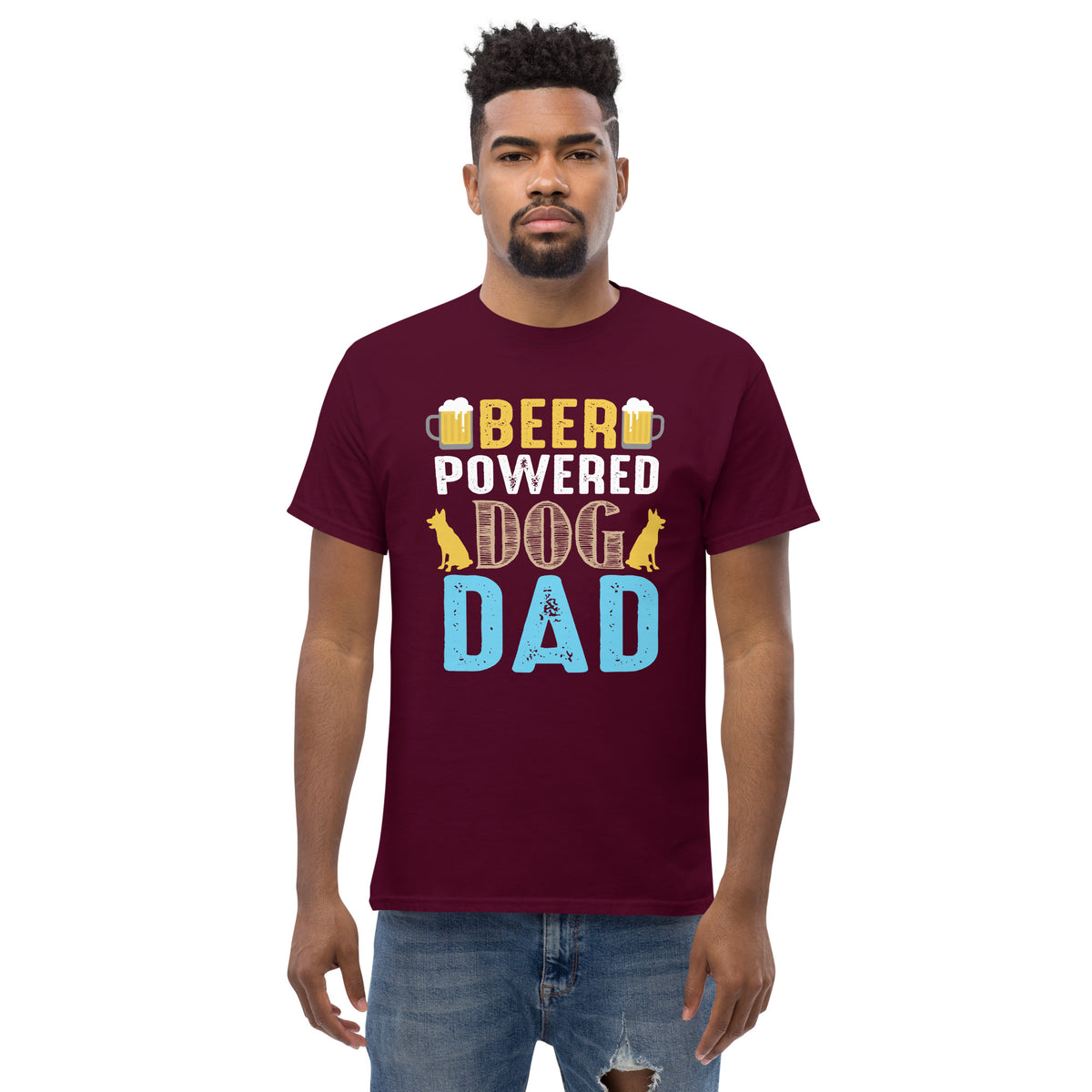 Beer powered dog dad, Men's T-Shirt