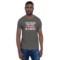 Load image into Gallery viewer, I just rescued some wine. It was trapped in a bottle. Unisex t-shirt
