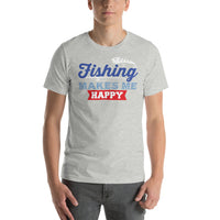 Load image into Gallery viewer, Fishing makes me happy, Unisex t-shirt
