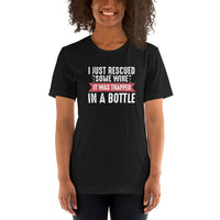 Load image into Gallery viewer, I just rescued some wine. It was trapped in a bottle. Unisex t-shirt
