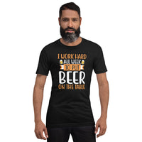 Load image into Gallery viewer, I work hard all week to put beer on the table, Unisex t-shirt
