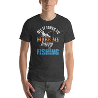 Load image into Gallery viewer, All it takes to make me happy is fishing, Unisex t-shirt
