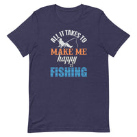 Load image into Gallery viewer, All it takes to make me happy is fishing, Unisex t-shirt
