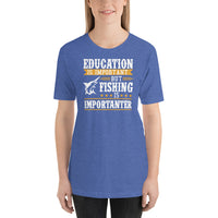 Load image into Gallery viewer, Education is important but fishing is importaner, Unisex t-shirt
