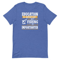 Load image into Gallery viewer, Education is important but fishing is importaner, Unisex t-shirt
