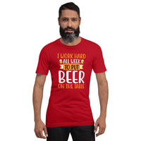 Load image into Gallery viewer, I work hard all week to put beer on the table, Unisex t-shirt
