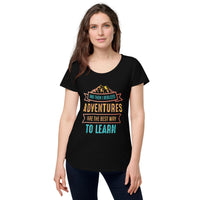 Load image into Gallery viewer, And then I realised adventures are the best way to learn, Women’s round neck tee

