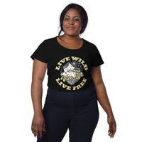 Load image into Gallery viewer, Live wild, live free, Women’s round neck tee

