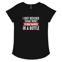 Load image into Gallery viewer, I just rescued some wine. It was trapped in a bottle. Women’s round neck tee
