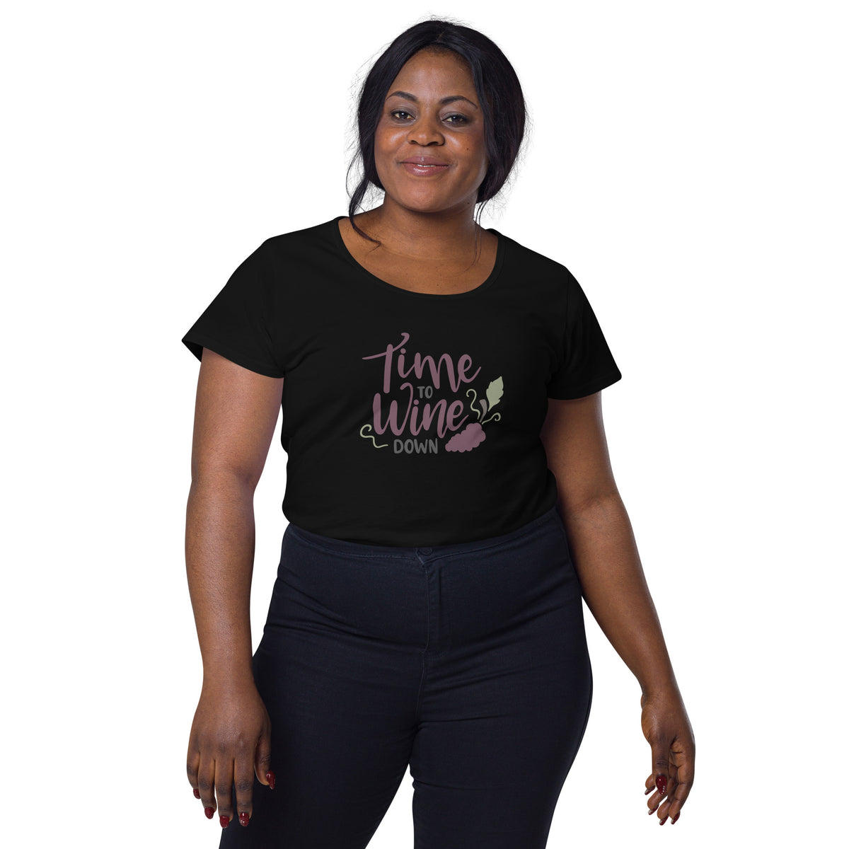 Time to wine down, Women’s round neck tee