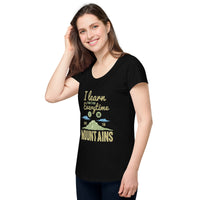 Load image into Gallery viewer, I learn something every time I go into the mountains, Women’s round neck tee
