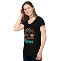 Load image into Gallery viewer, And then I realised adventures are the best way to learn, Women’s round neck tee
