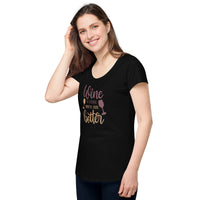 Load image into Gallery viewer, Wine a little, you&#39;ll feel better. Women’s round neck tee
