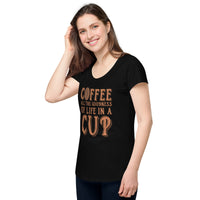 Load image into Gallery viewer, Coffee, all the goodness of life in a cup, Women’s round neck tee
