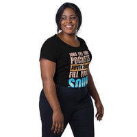 Load image into Gallery viewer, Jobs fill your pockets. Adventures fill your soul. Women’s round neck tee
