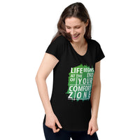 Load image into Gallery viewer, Life begins at the end of your comfort zone, Women’s round neck tee
