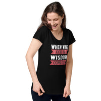 Load image into Gallery viewer, When wine goes in, wisdom comes out, Women’s round neck tee
