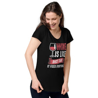 Load image into Gallery viewer, Wine is like duct tape, it fixes everything, Women’s round neck tee
