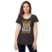 Load image into Gallery viewer, I work hard all week to put beer on the table, Women’s round neck tee
