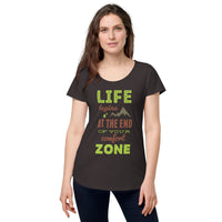 Load image into Gallery viewer, Life begins at the end of your comfort zone, Women’s round neck tee

