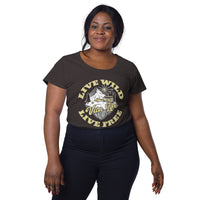 Load image into Gallery viewer, Live wild, live free, Women’s round neck tee

