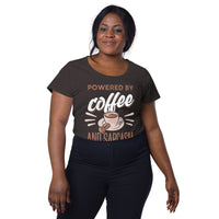 Load image into Gallery viewer, Powered by Coffee and Sarcasm, Women’s round neck tee
