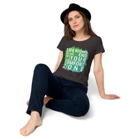 Load image into Gallery viewer, Life begins at the end of your comfort zone, Women’s round neck tee
