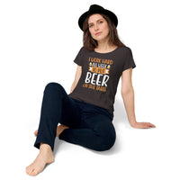Load image into Gallery viewer, I work hard all week to put beer on the table, Women’s round neck tee
