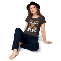 Load image into Gallery viewer, Come to the darkside, we have beer. Women’s round neck tee
