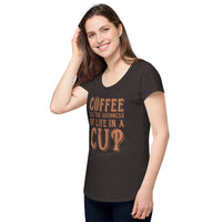 Load image into Gallery viewer, Coffee, all the goodness of life in a cup, Women’s round neck tee

