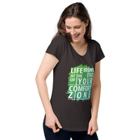 Load image into Gallery viewer, Life begins at the end of your comfort zone, Women’s round neck tee
