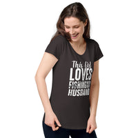 Load image into Gallery viewer, This girl loves fishing with her husband, Women’s round neck tee
