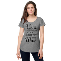 Load image into Gallery viewer, Wine improves with age, I improve with wine, Women’s round neck tee
