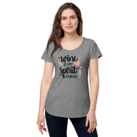Load image into Gallery viewer, Wine is my spirit animal, Women’s round neck tee
