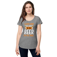 Load image into Gallery viewer, I work hard all week to put beer on the table, Women’s round neck tee
