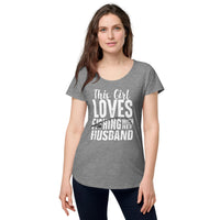 Load image into Gallery viewer, This girl loves fishing with her husband, Women’s round neck tee
