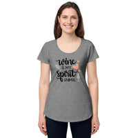 Load image into Gallery viewer, Wine is my spirit animal, Women’s round neck tee

