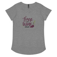 Load image into Gallery viewer, Time to wine down, Women’s round neck tee
