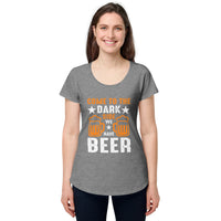 Load image into Gallery viewer, Come to the darkside, we have beer. Women’s round neck tee
