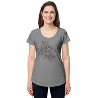 Load image into Gallery viewer, Keep calm and drink coffee, Women’s round neck tee

