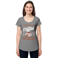 Load image into Gallery viewer, Powered by Coffee and Sarcasm, Women’s round neck tee
