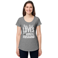 Load image into Gallery viewer, This girl loves fishing with her husband, Women’s round neck tee
