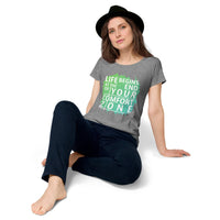 Load image into Gallery viewer, Life begins at the end of your comfort zone, Women’s round neck tee
