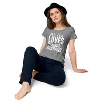 Load image into Gallery viewer, This girl loves fishing with her husband, Women’s round neck tee
