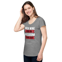 Load image into Gallery viewer, When wine goes in, wisdom comes out, Women’s round neck tee
