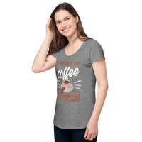 Load image into Gallery viewer, Powered by Coffee and Sarcasm, Women’s round neck tee
