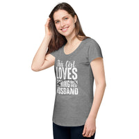 Load image into Gallery viewer, This girl loves fishing with her husband, Women’s round neck tee
