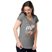 Load image into Gallery viewer, Powered by Coffee and Sarcasm, Women’s round neck tee
