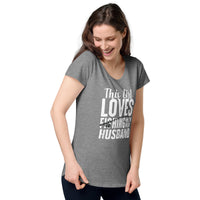 Load image into Gallery viewer, This girl loves fishing with her husband, Women’s round neck tee

