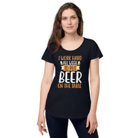 Load image into Gallery viewer, I work hard all week to put beer on the table, Women’s round neck tee
